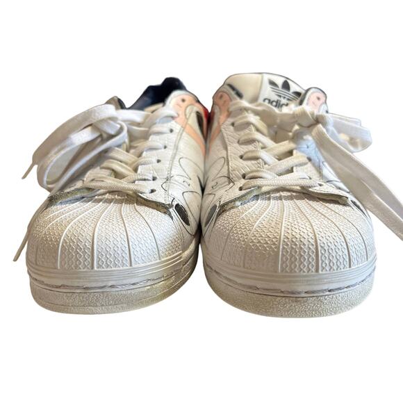 adidas Women's Athletic Shoes - White, Pink, Blue - Picture 3 of 10